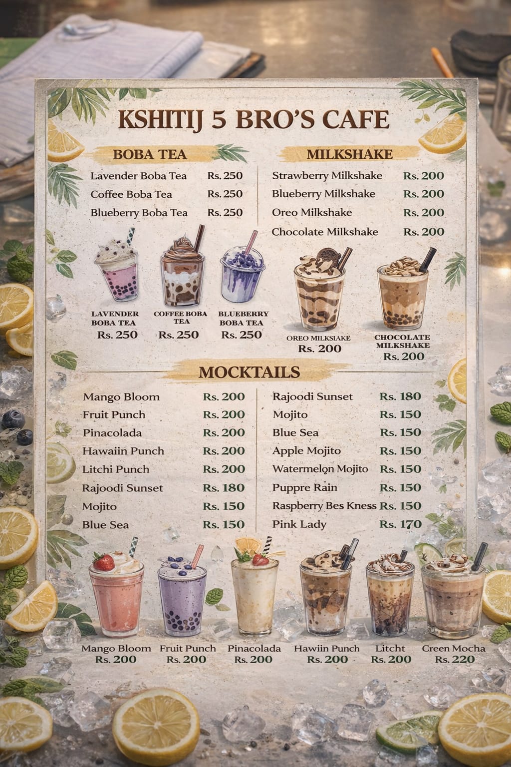 Cafe Menu